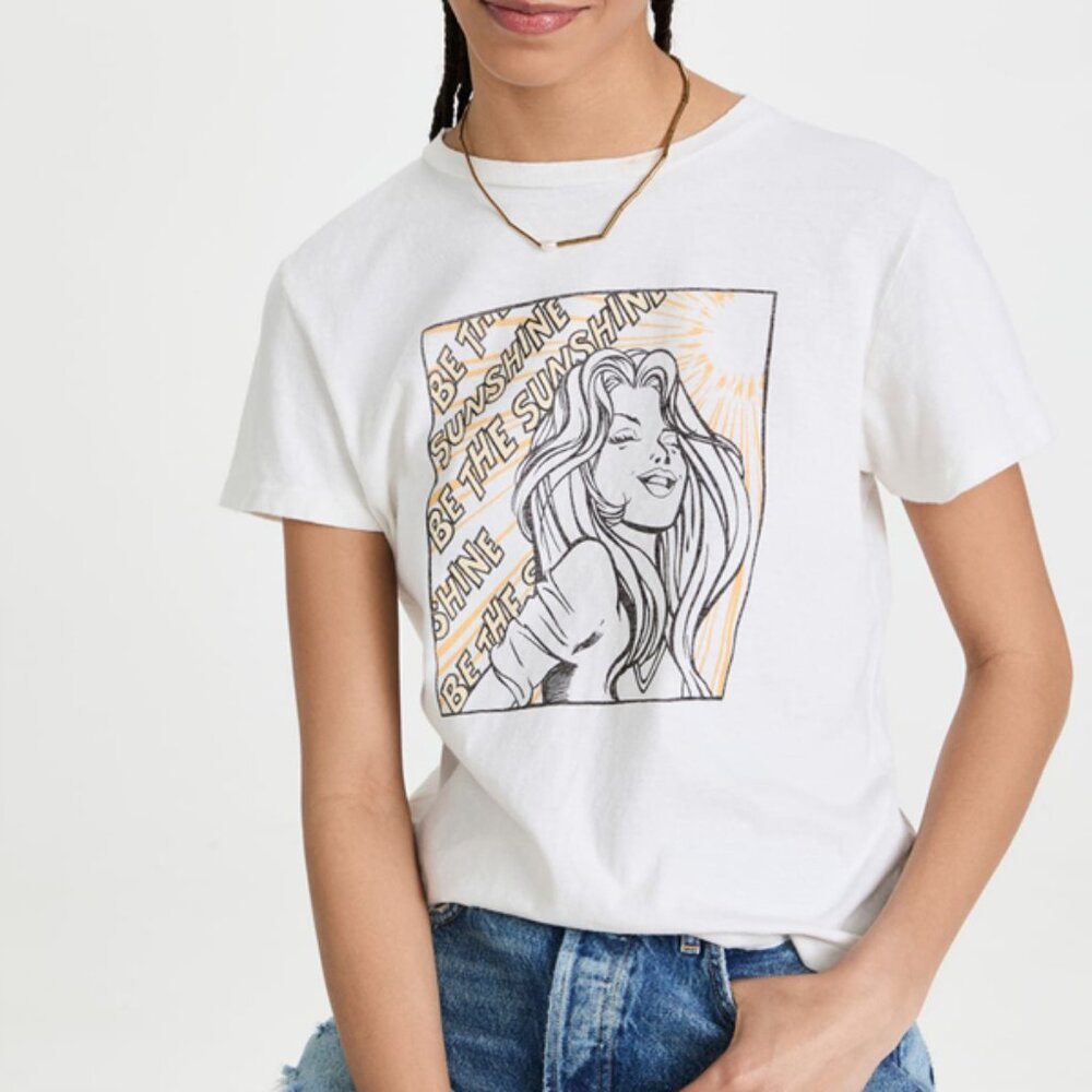 NWT RE/DONE White Be The Sunshine Printed Classic tee T-shirt